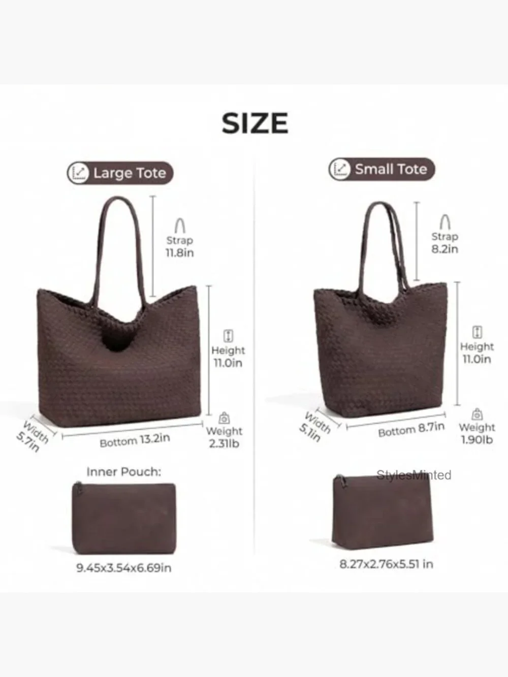 Handwoven Faux Suede Tote Set with Matching Pouch, Soft Shoulder Bag